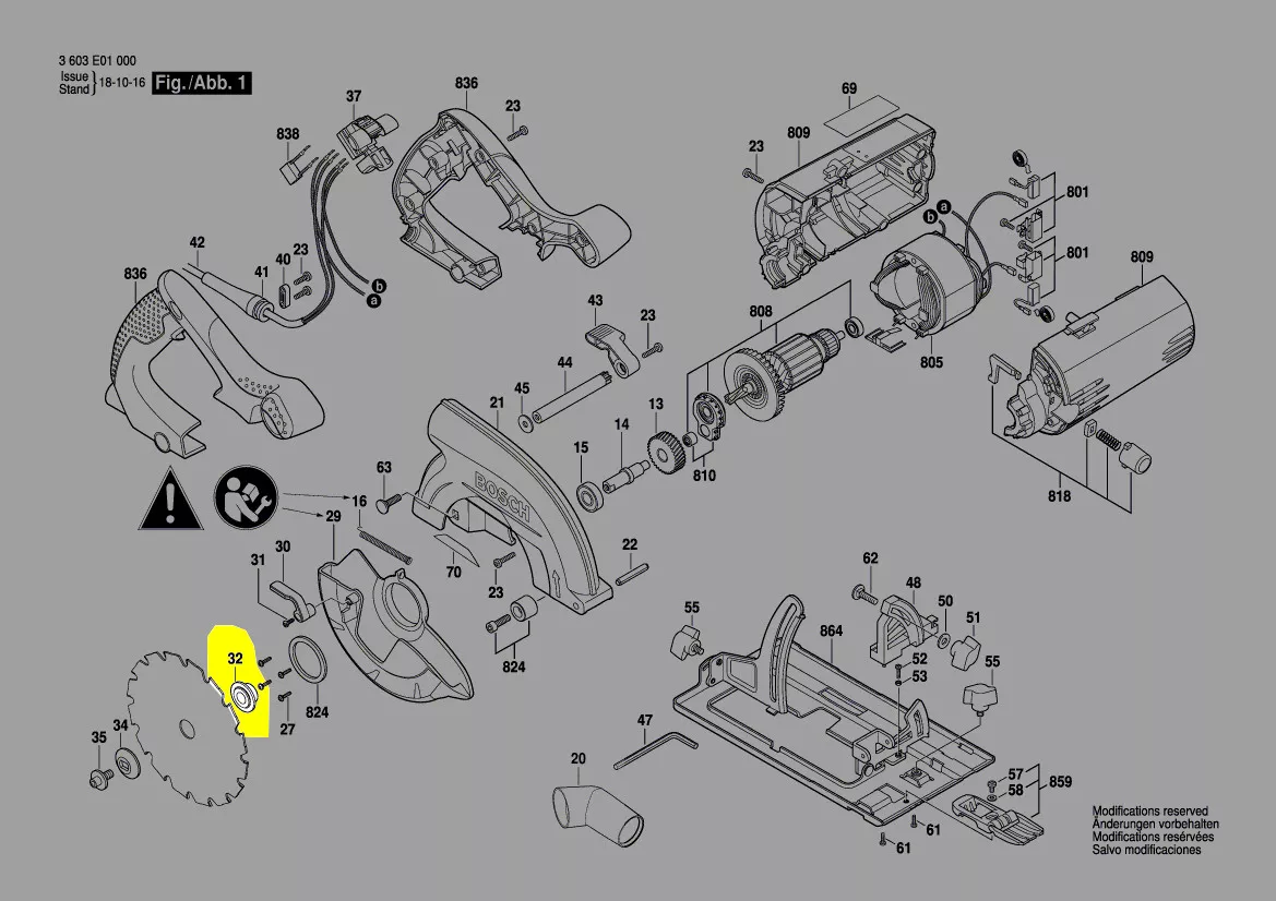 flasque serrage lame réf. 1 609 203 Y07 Bosch